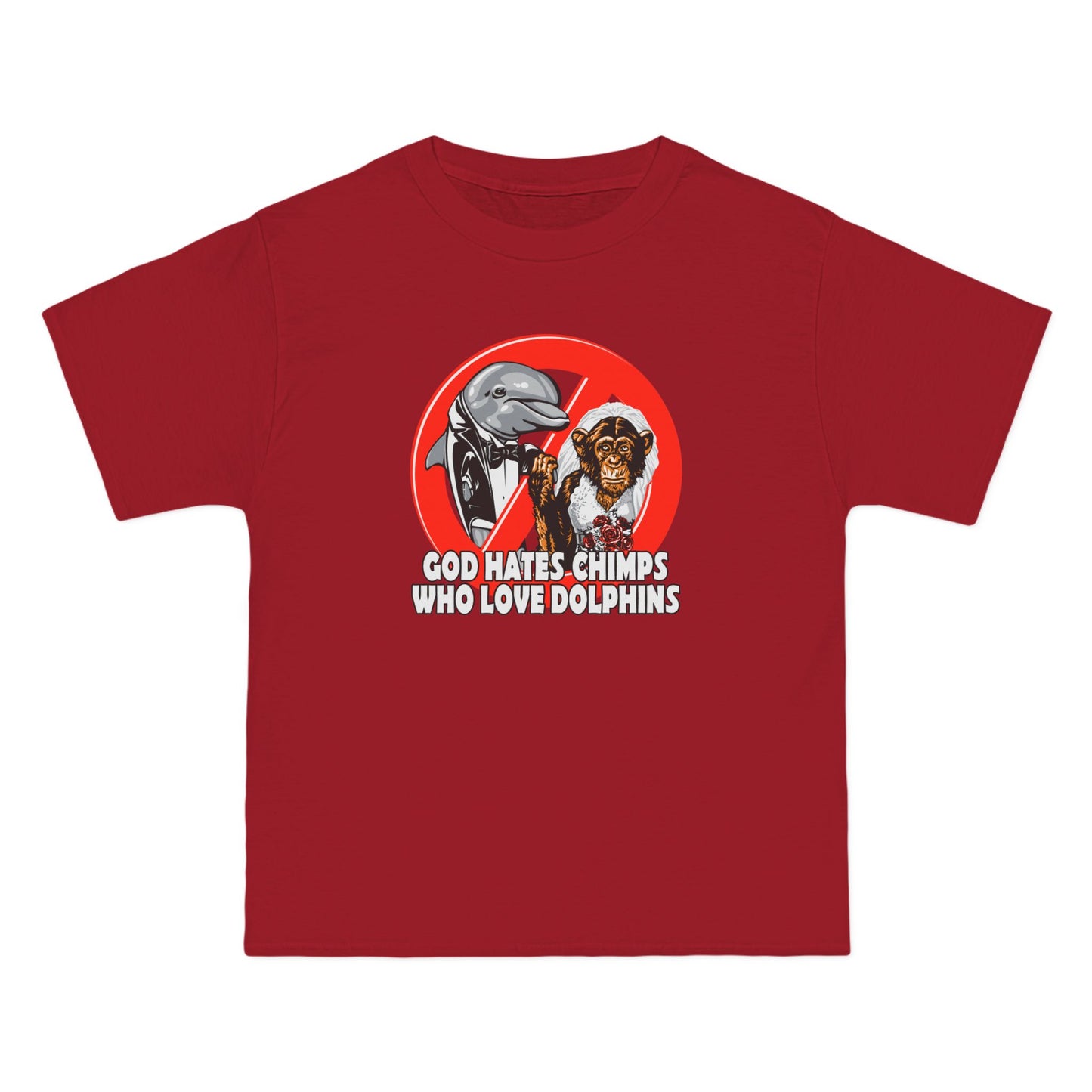 God Hates Chimps Who Love Dolphins - Men's Heavyweight T-Shirt