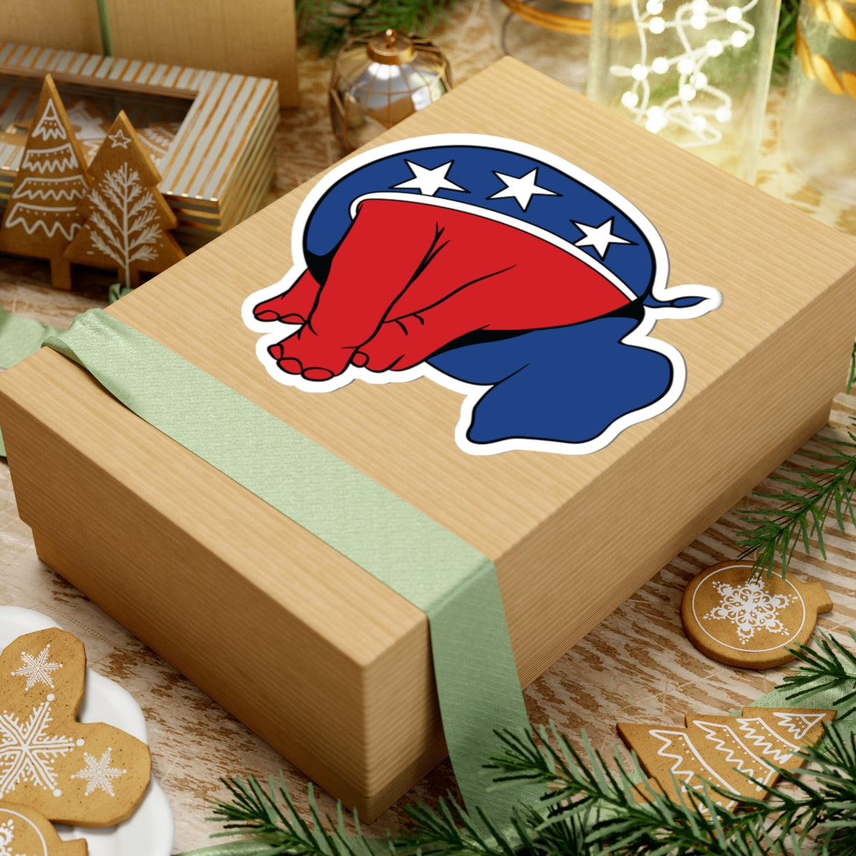 Republican Elephant (Head Up It's Ass) - Kiss-Cut Sticker