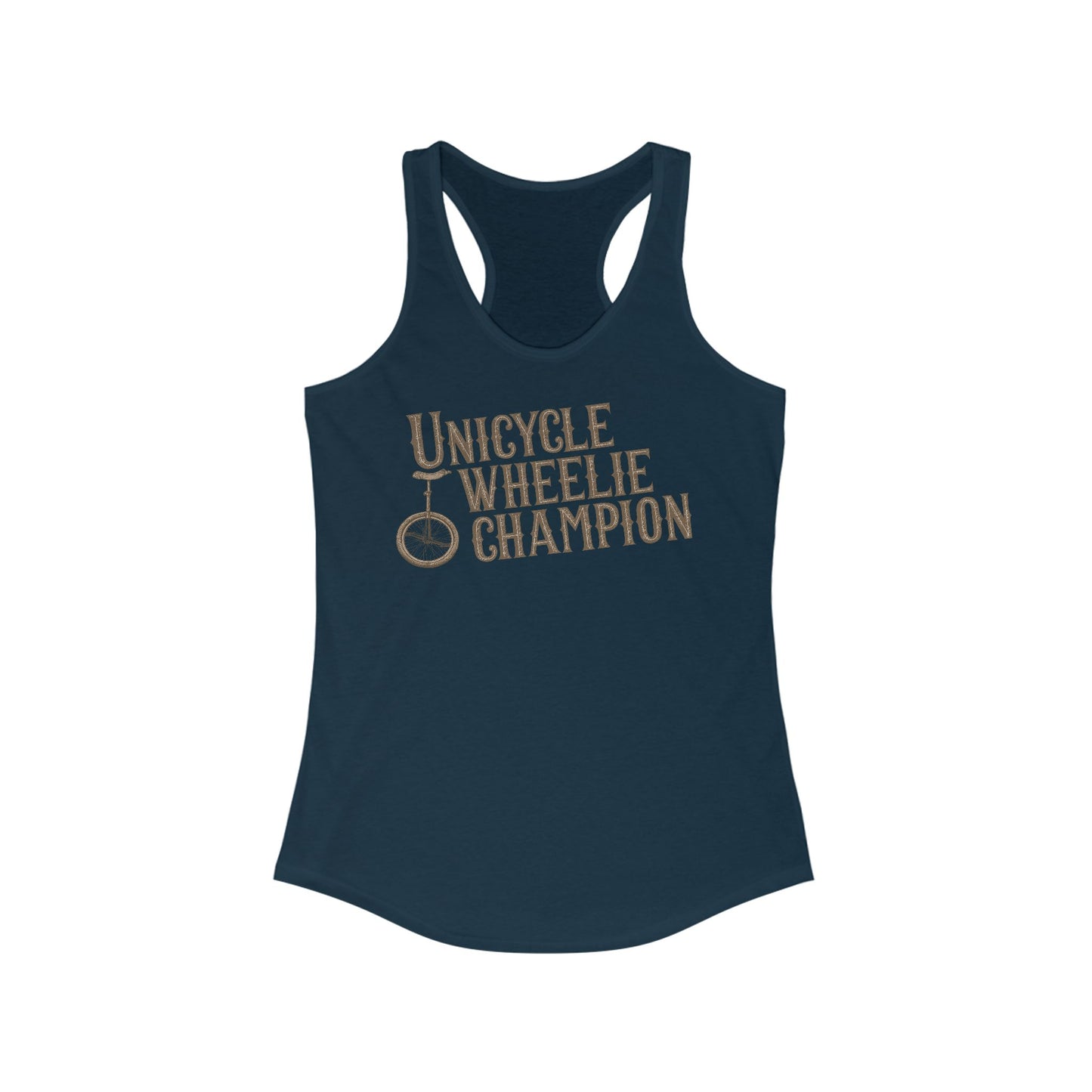 Unicycle Wheelie Champion - Women’s Racerback Tank