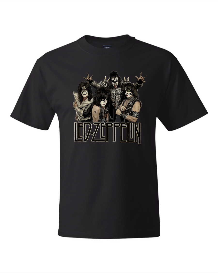 Led Zeppelin (KISS) - Men's Heavyweight T-Shirt – T-Shirt Hell