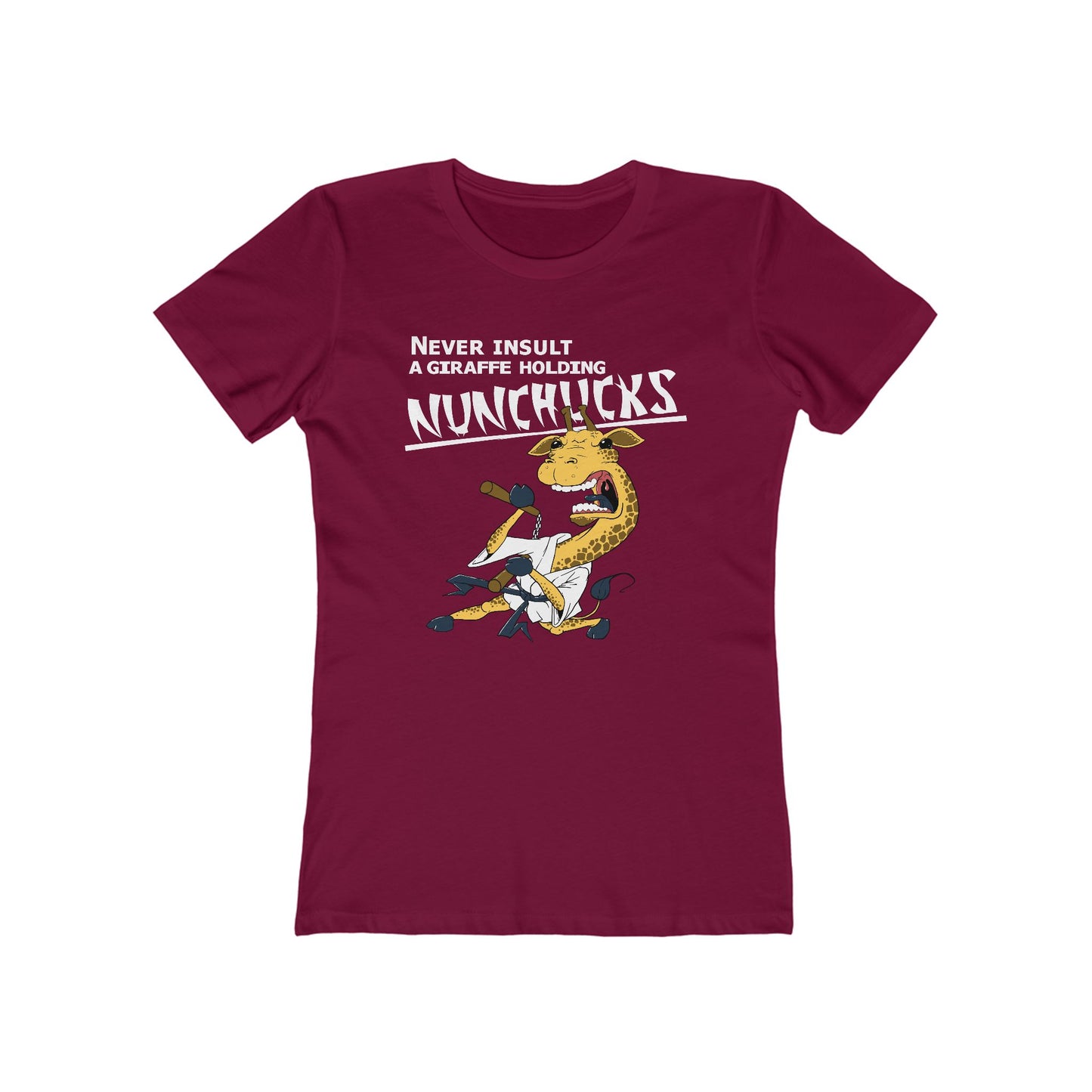 Never Insult A Giraffe Holding Nunchucks - Women’s T-Shirt