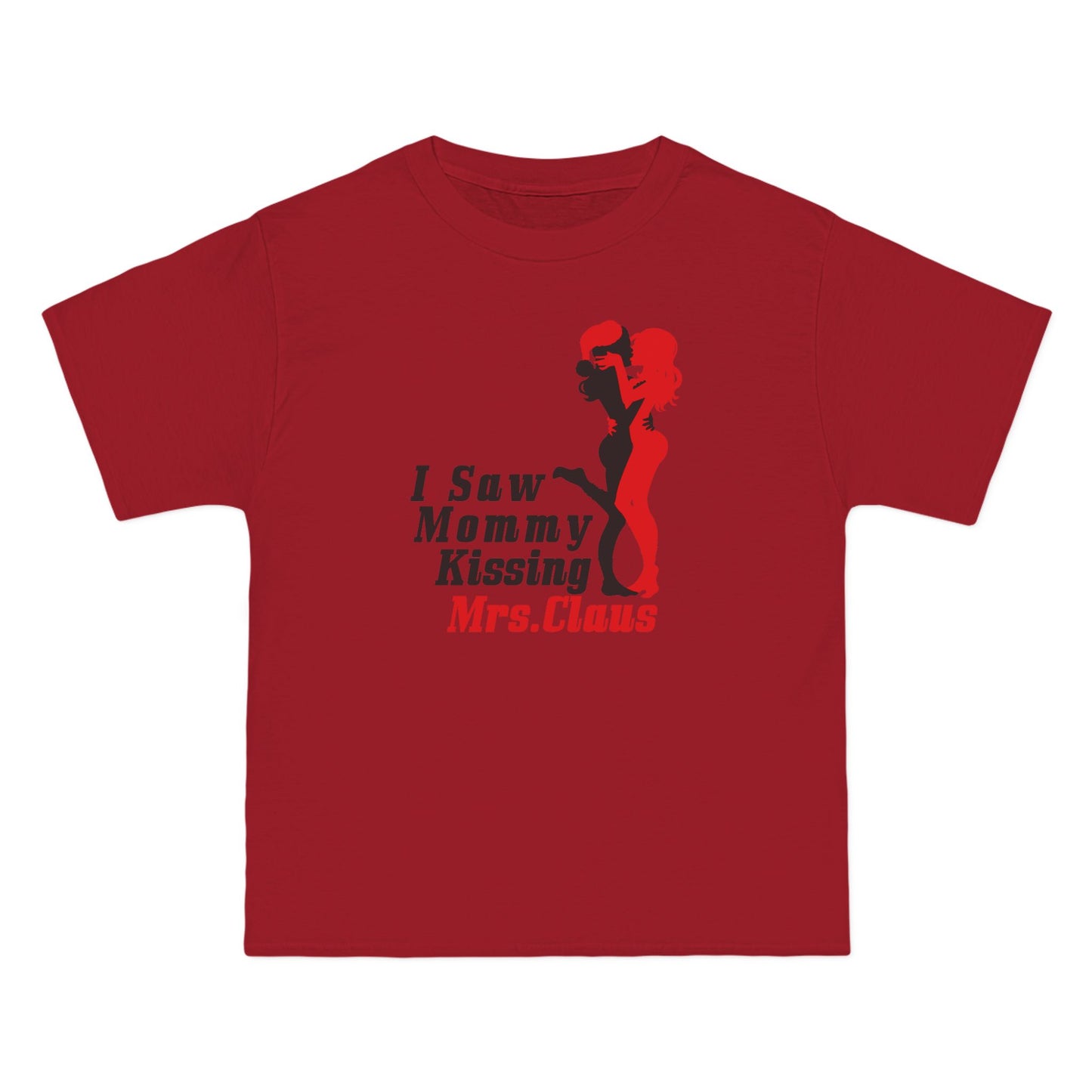 I Saw Mommy Kissing Mrs. Claus - Men's Heavyweight T-Shirt