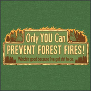 ONLY YOU CAN PREVENT FOREST FIRES! - WHICH IS GOOD BECAUSE I'VE GOT SHIT TO DO