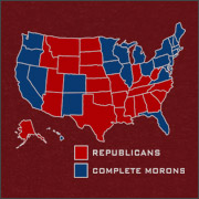 REPUBLICANS (RED STATES) - COMPLETE MORONS (BLUE STATES)
