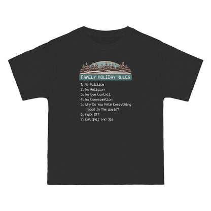 Family Holiday Rules - Men's Heavyweight T-Shirt