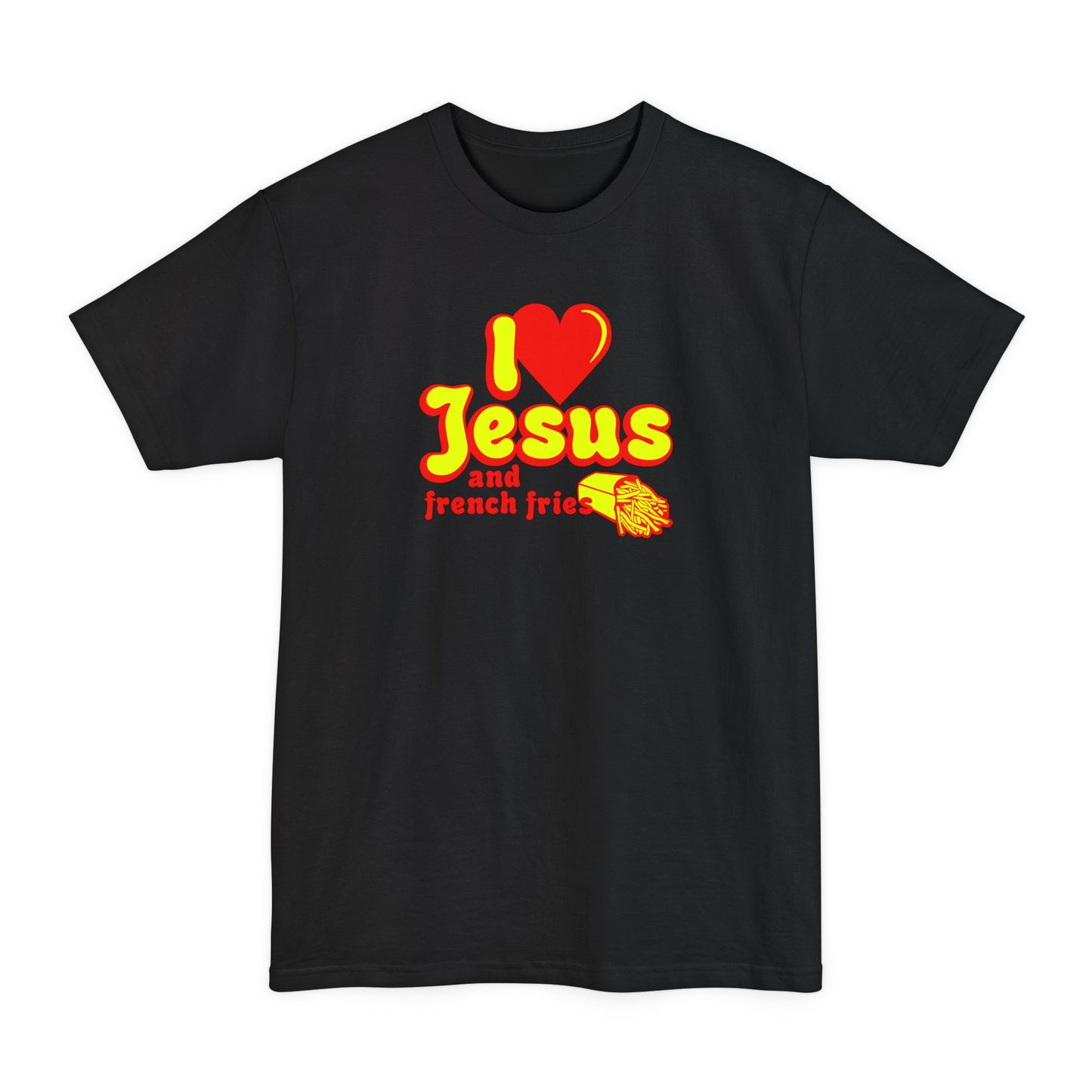 I Heart Jesus (And French Fries) - Men's Tall T-Shirt