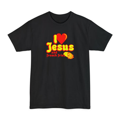 I Heart Jesus (And French Fries) - Men's Tall T-Shirt