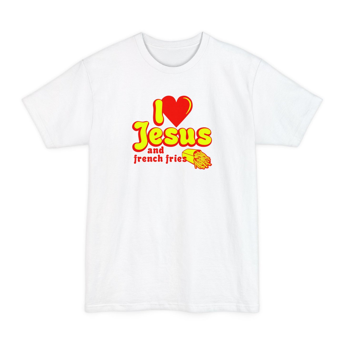I Heart Jesus (And French Fries) - Men's Tall T-Shirt