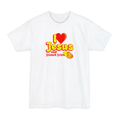 I Heart Jesus (And French Fries) - Men's Tall T-Shirt