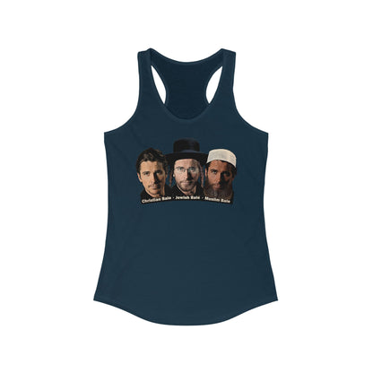 Christian Bale - Jewish Bale - Muslim Bale  - Women’s Racerback Tank