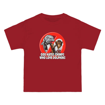 God Hates Chimps Who Love Dolphins - Men's Heavyweight T-Shirt