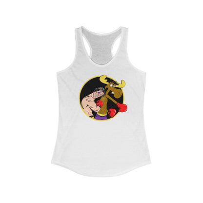 Rocky Vs Bullwinkle  - Women’s Racerback Tank