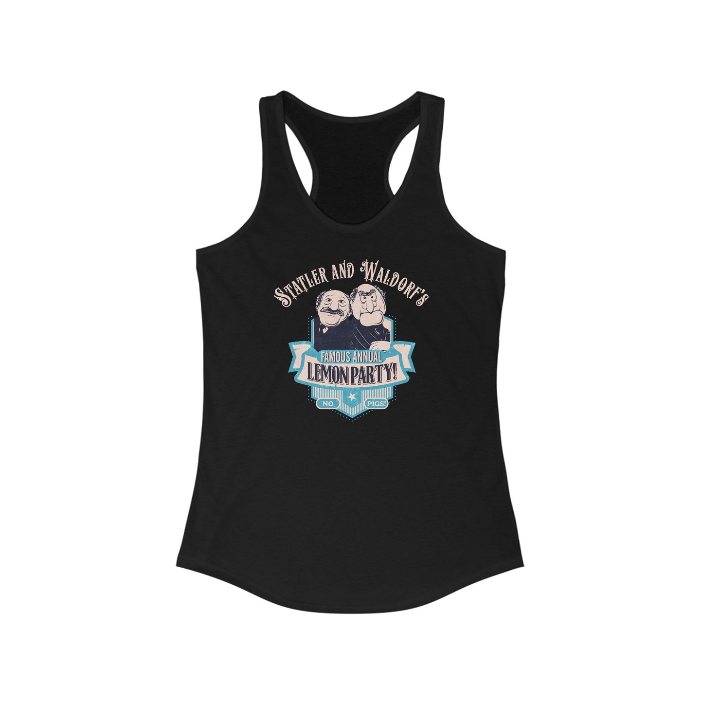 Statler And Waldorf's Famous Annual Lemon Party! (The Muppets) - Women’s Racerback Tank