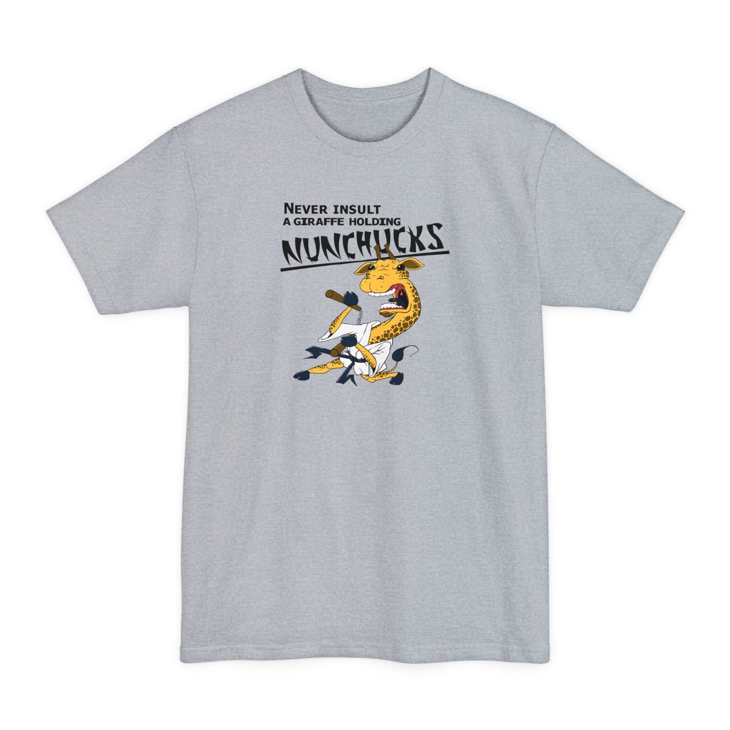 Never Insult A Giraffe Holding Nunchucks - Men's Tall T-Shirt