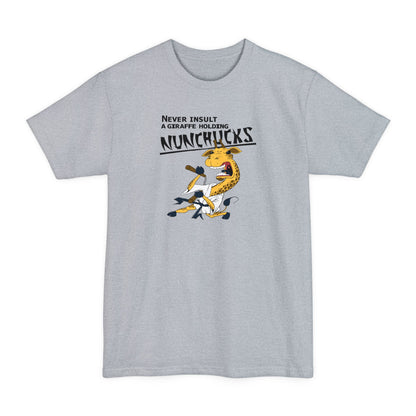 Never Insult A Giraffe Holding Nunchucks - Men's Tall T-Shirt