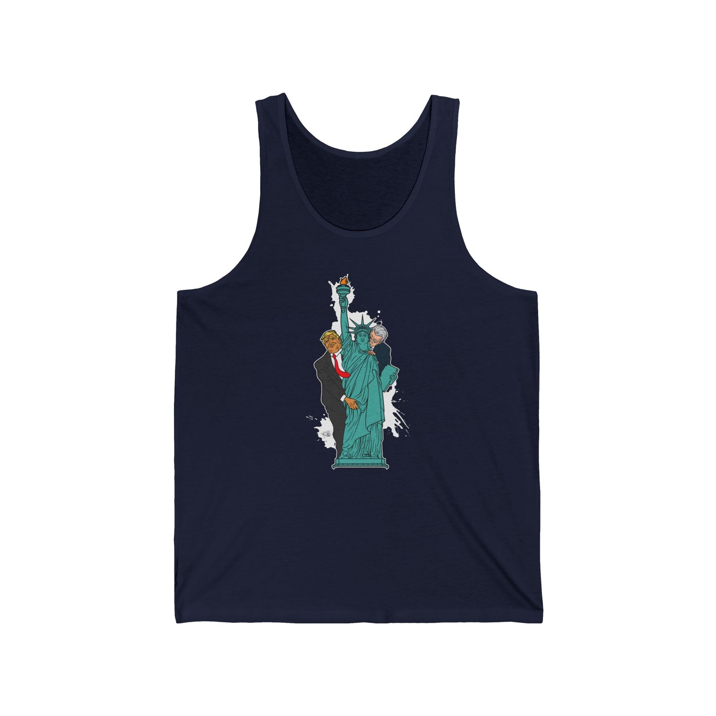 Trump Biden Statue Of Liberty - Menage A Trois  - Unisex Tank