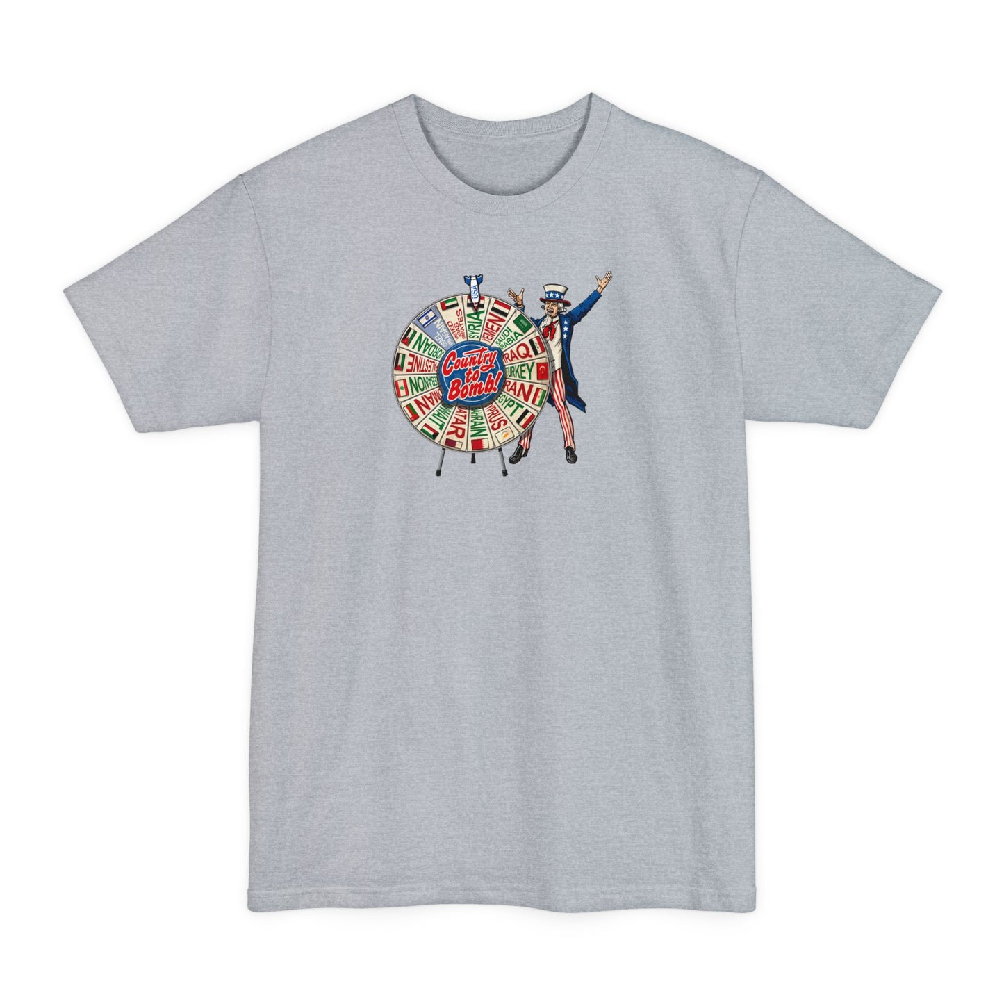 Middle East Country To Bomb Wheel (Syria) - Men's Tall T-Shirt