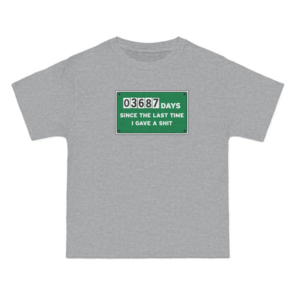 03687 Days Since The Last Time I Gave A Shit - Men's Heavyweight T-Shirt