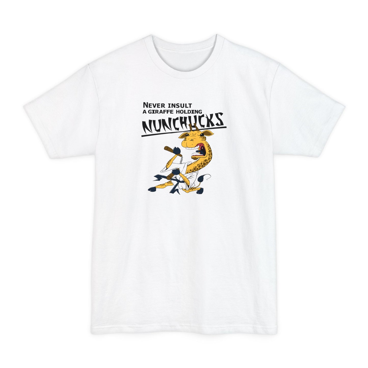 Never Insult A Giraffe Holding Nunchucks - Men's Tall T-Shirt