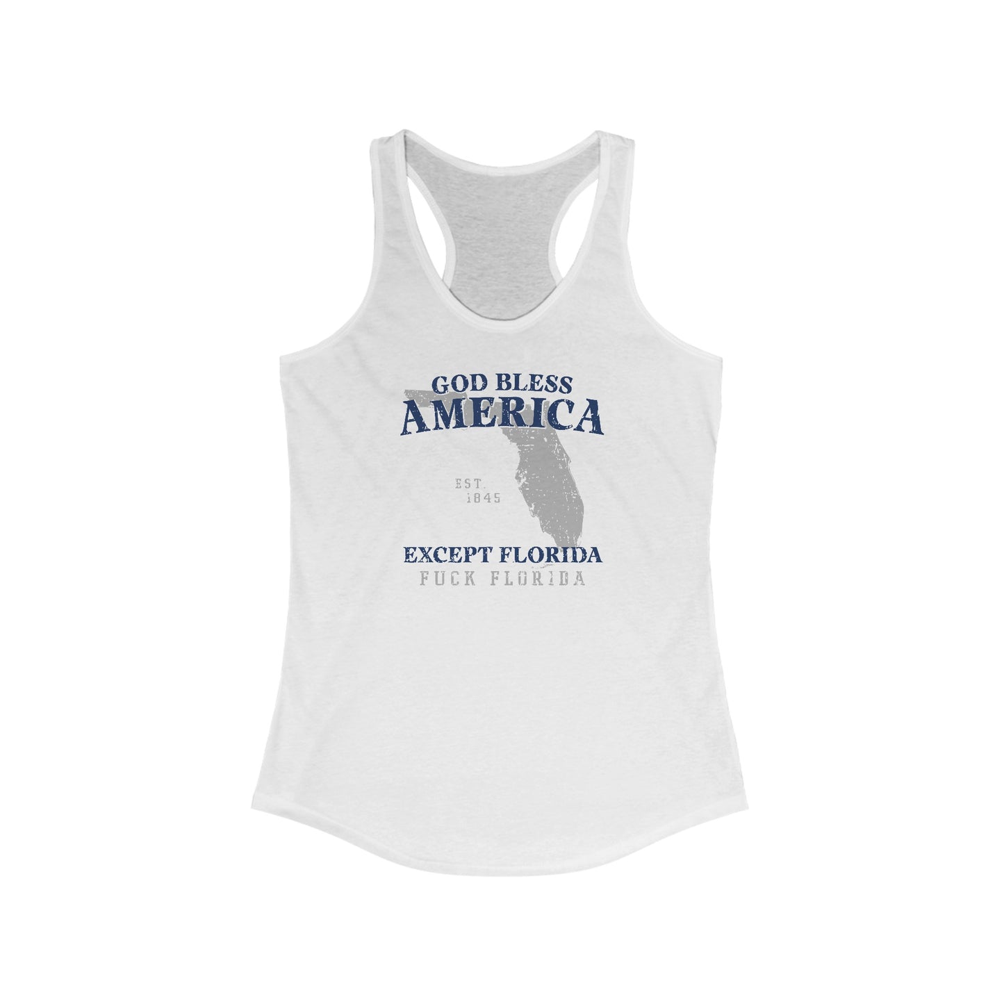 God Bless America Except (State) - Women's Racerback Tank
