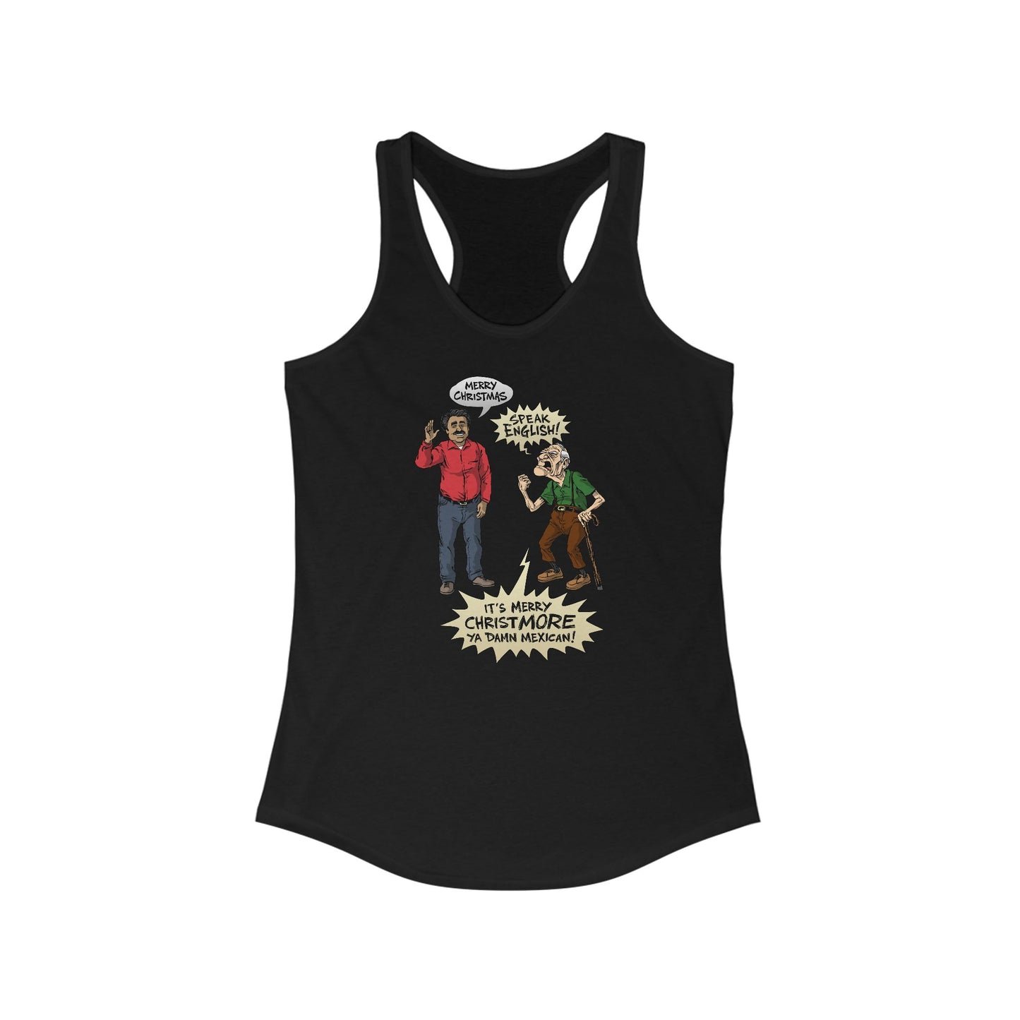 Merry Christmas Vs. Merry Christmore - Women’s Racerback Tank