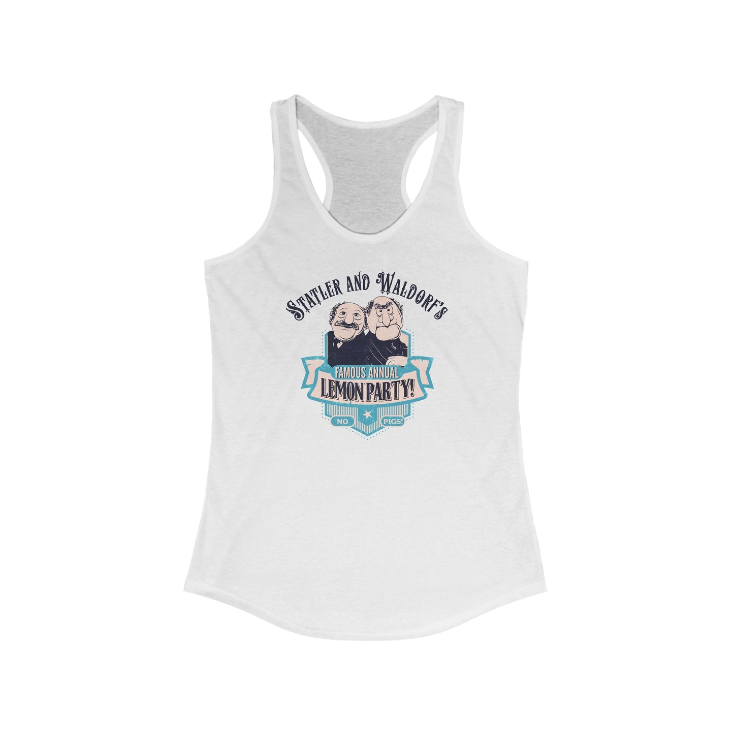 Statler And Waldorf's Famous Annual Lemon Party! (The Muppets) - Women’s Racerback Tank