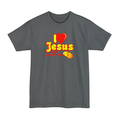 I Heart Jesus (And French Fries) - Men's Tall T-Shirt