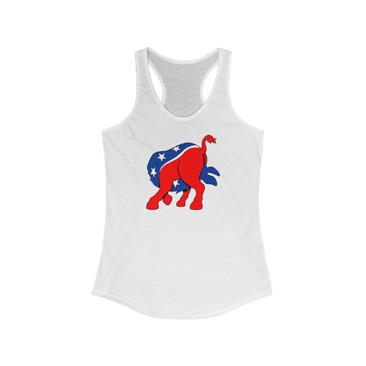 Democratic Donkey (Head Up Its Ass) - Women's Racerback Tank