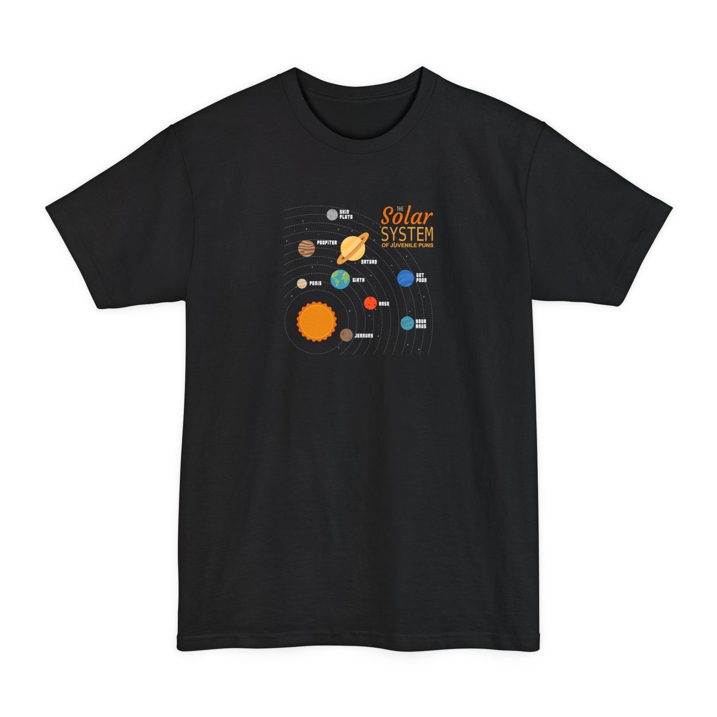The Solar System Of Juvenile Puns - Men's Tall T-Shirt