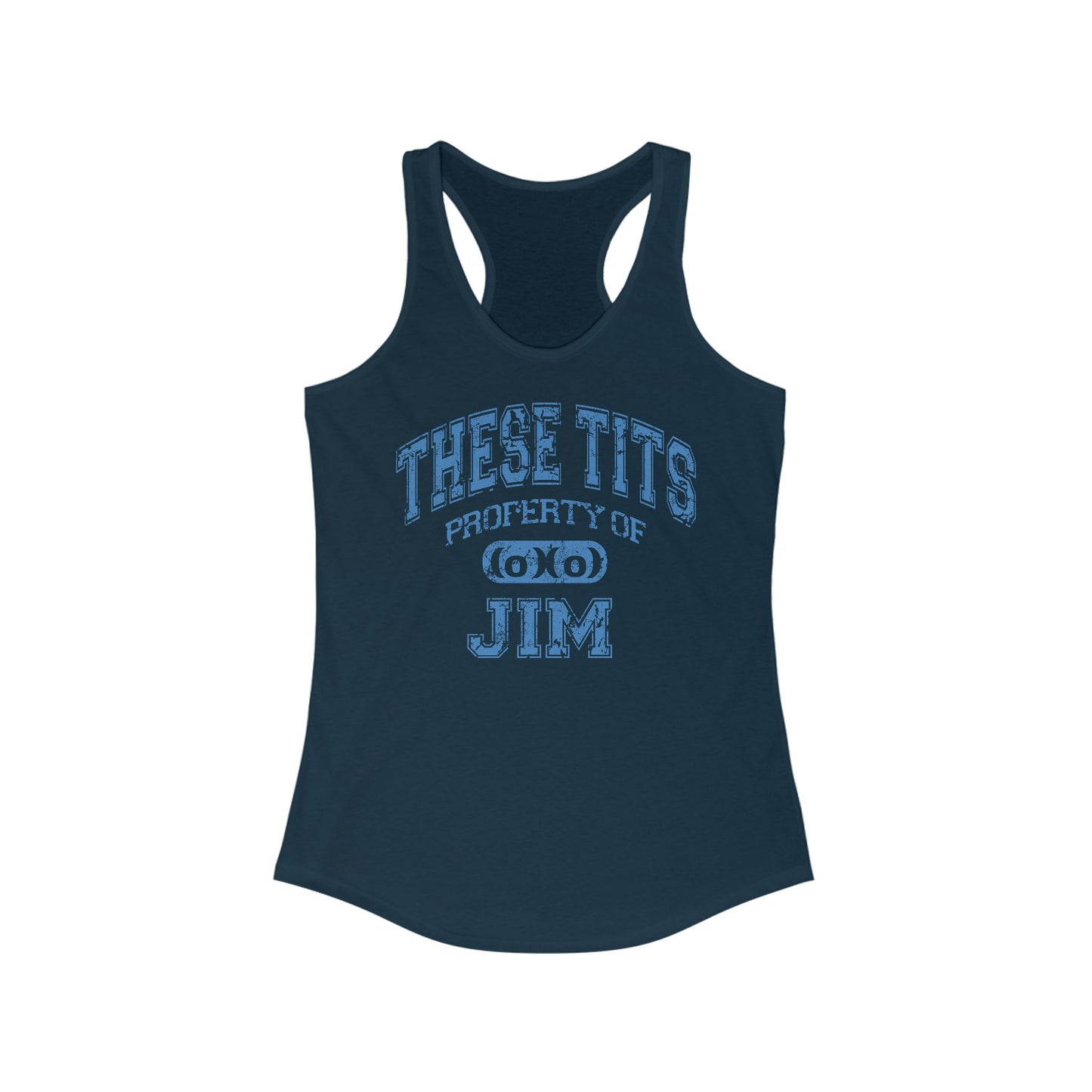 These Tits Property Of (Name) - Women’s Racerback Tank