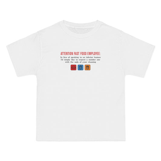 Attention Fast Food Employee - Men's Heavyweight T-Shirt
