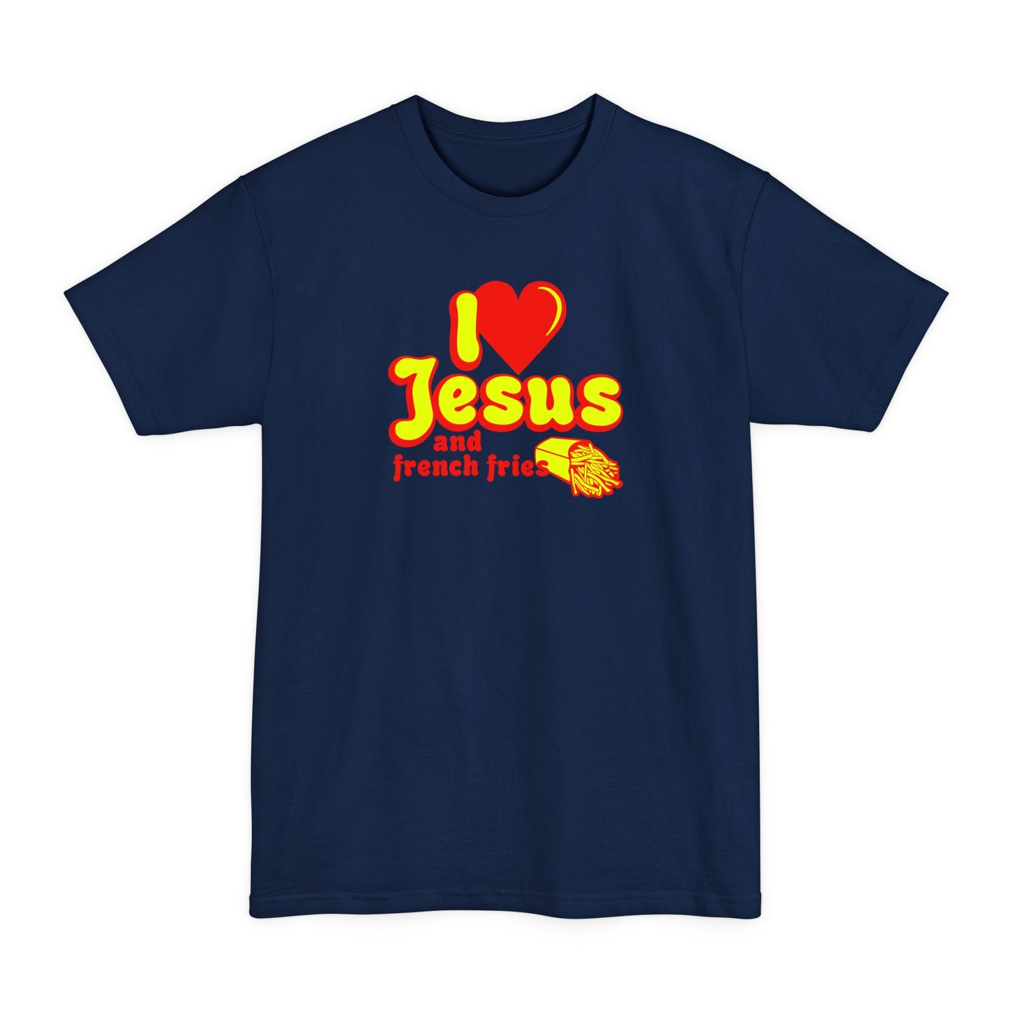 I Heart Jesus (And French Fries) - Men's Tall T-Shirt