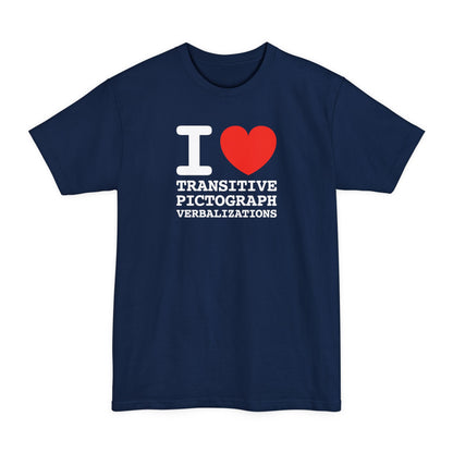 I Heart Transitive Pictograph Verbalizations - Men's Tall T-Shirt