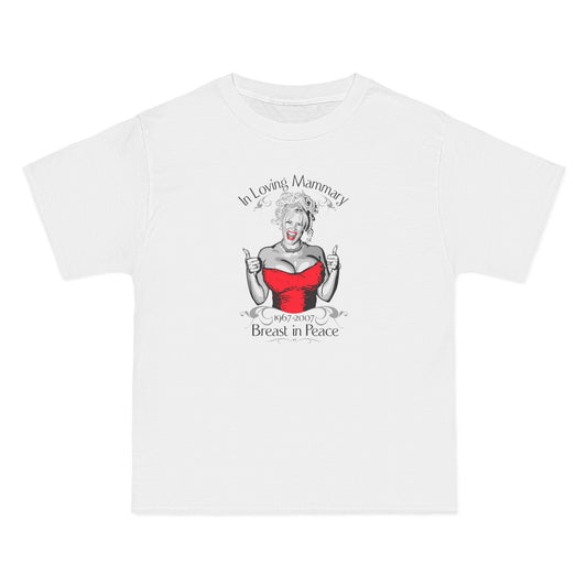 (Anna Nicole Mammarial T-Shirt) In Loving Mammary - Breast In Peace - Men's Heavyweight T-Shirt
