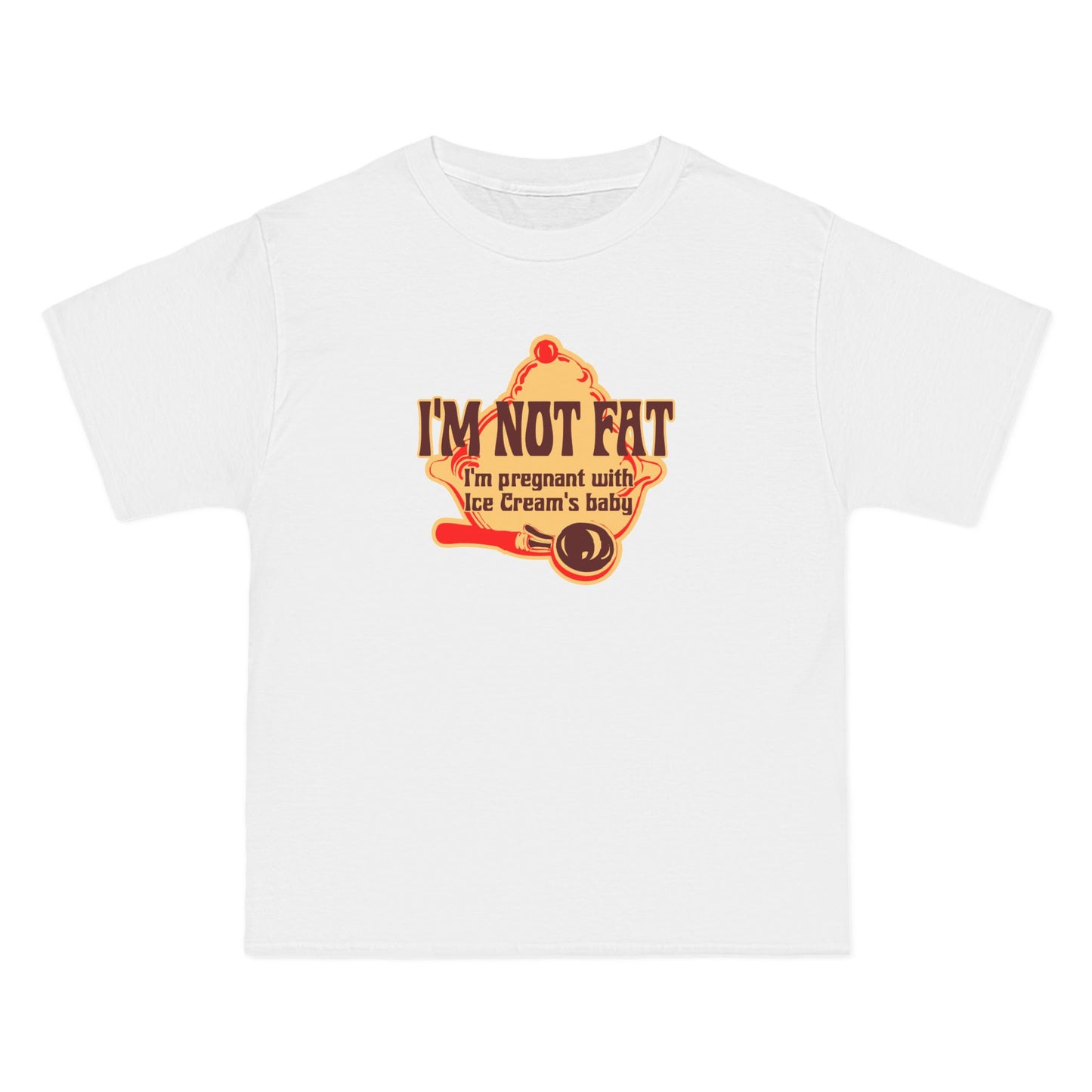 I'm Not Fat - I'm Pregnant With Ice Cream's Baby - Men's Heavyweight T-Shirt