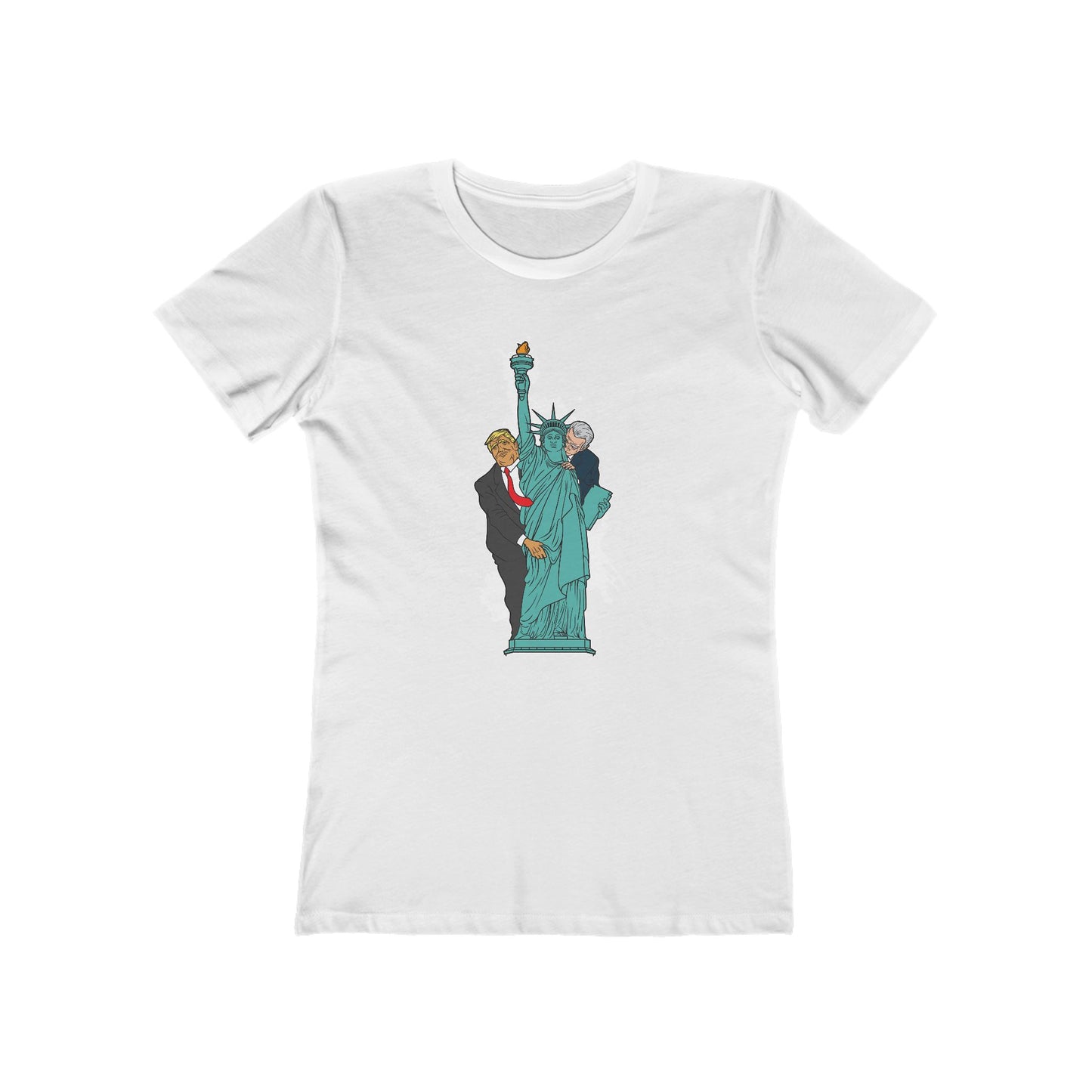 Trump Biden Statue Of Liberty - Menage A Trois  - Women’s T-Shirt