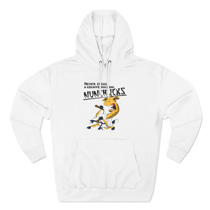 Never Insult A Giraffe Holding Nunchucks - Hoodie