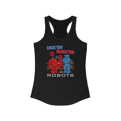 Cock'Em Block'Em Robots  - Women's Racerback Tank