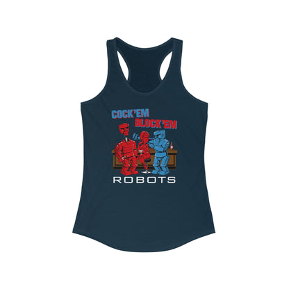 Cock'Em Block'Em Robots  - Women's Racerback Tank