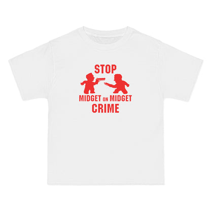 Stop Midget On Midget Crime - Men's Heavyweight T-Shirt