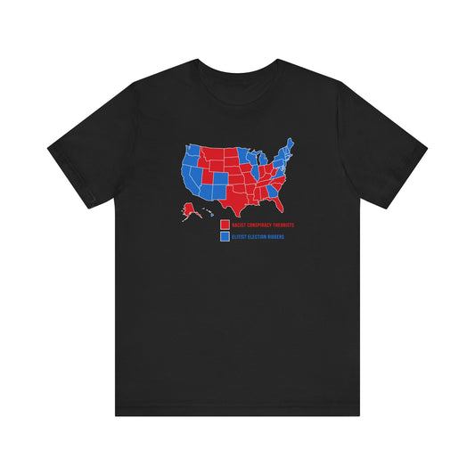 Elitist Election Riggers  (Blue States) - Racist Conspiracy Theorists (Red States) - Men's T-Shirt