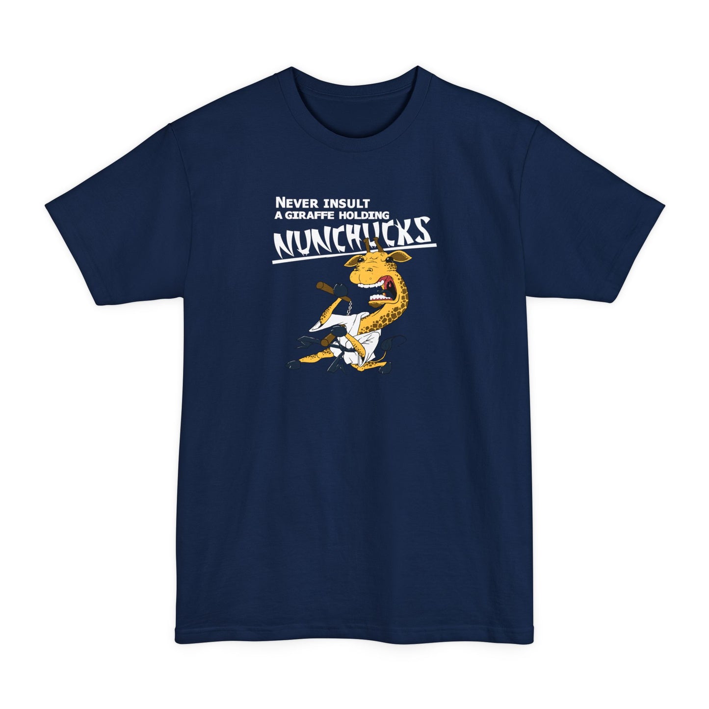 Never Insult A Giraffe Holding Nunchucks - Men's Tall T-Shirt