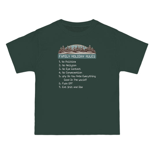 Family Holiday Rules - Men's Heavyweight T-Shirt