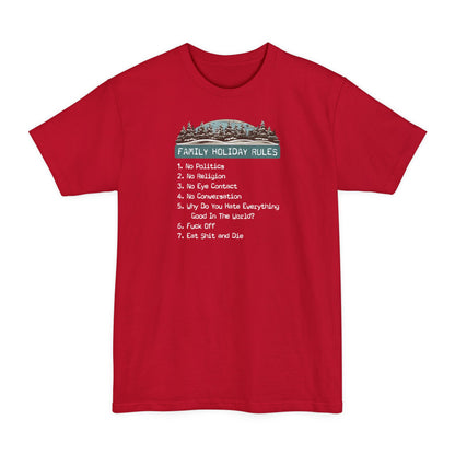 Family Holiday Rules - Men's Tall T-Shirt