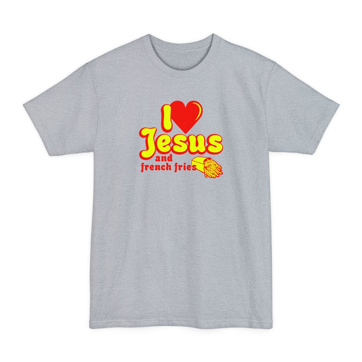 I Heart Jesus (And French Fries) - Men's Tall T-Shirt