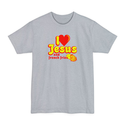I Heart Jesus (And French Fries) - Men's Tall T-Shirt