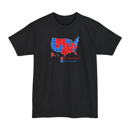 Elitist Election Riggers  (Blue States) - Racist Conspiracy Theorists (Red States) - Men's Tall T-Shirt