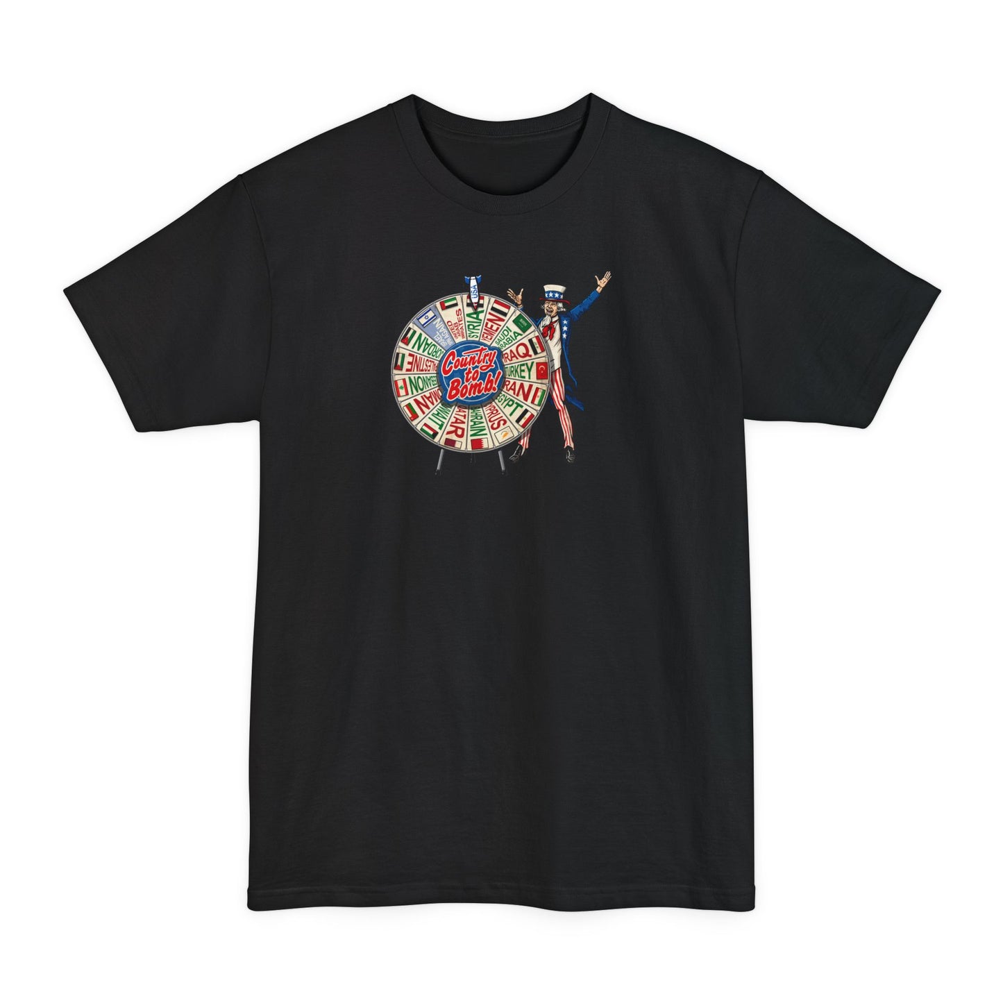 Middle East Country To Bomb Wheel (Syria) - Men's Tall T-Shirt