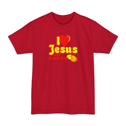 I Heart Jesus (And French Fries) - Men's Tall T-Shirt