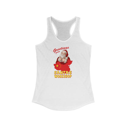 Greetings From Santa's Workshop (China) - Women’s Racerback Tank